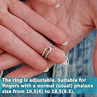 Vista 5 de Boho Sterling Silver Fingernail Ring: Unique Nail Armor, Adjustable Fingertip Ring, and Claw Ring - A Bold Statement Piece and Protective Finger