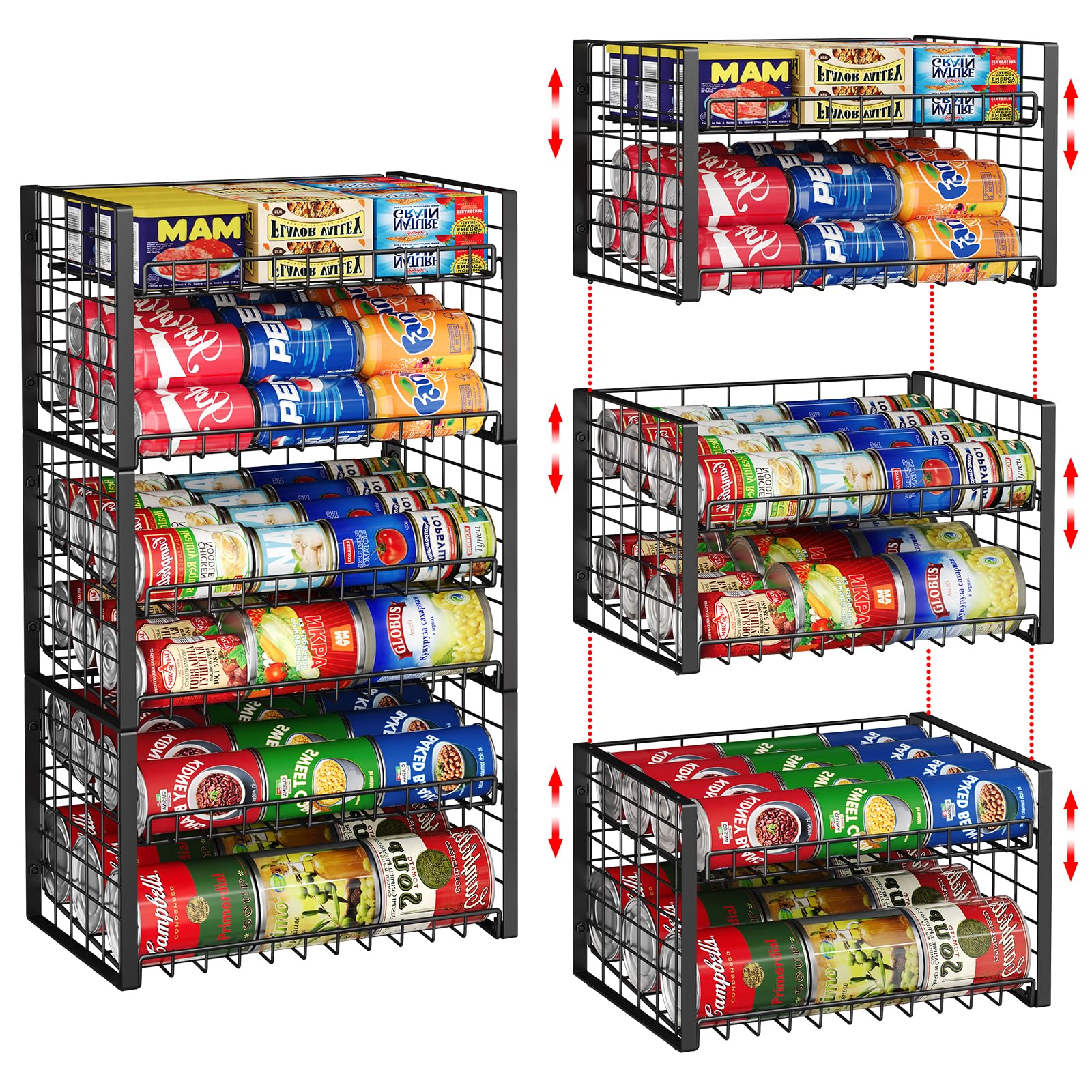 Sbanmao 3-Pack Stackable Can Rack Organizer