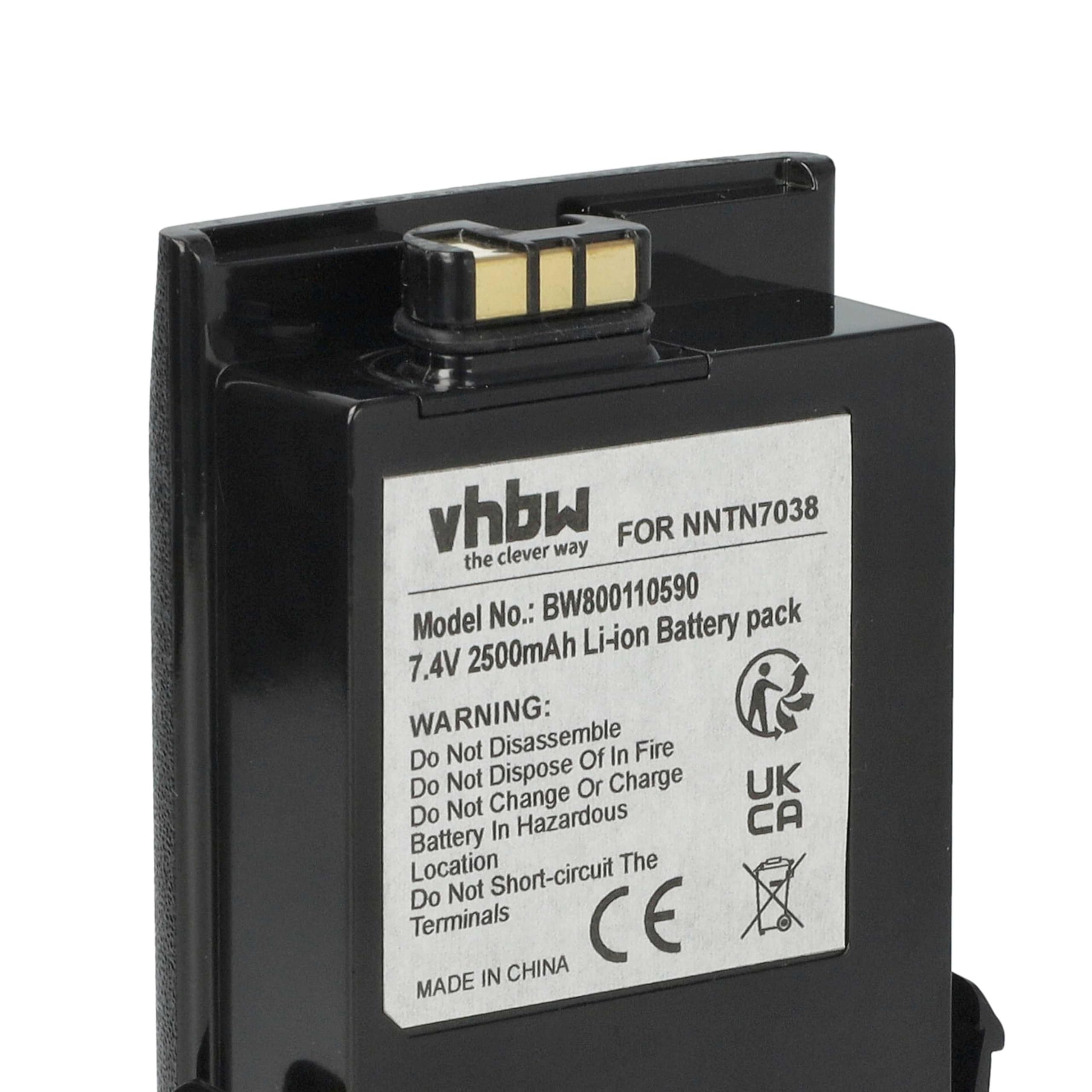 vhbw 2x batteria compatibile con Motorola APX7000XE P25, APX7000, APX8000, APX8000XE, APX7000XE radio (2500mAh, 7,4V, Li-Ion)