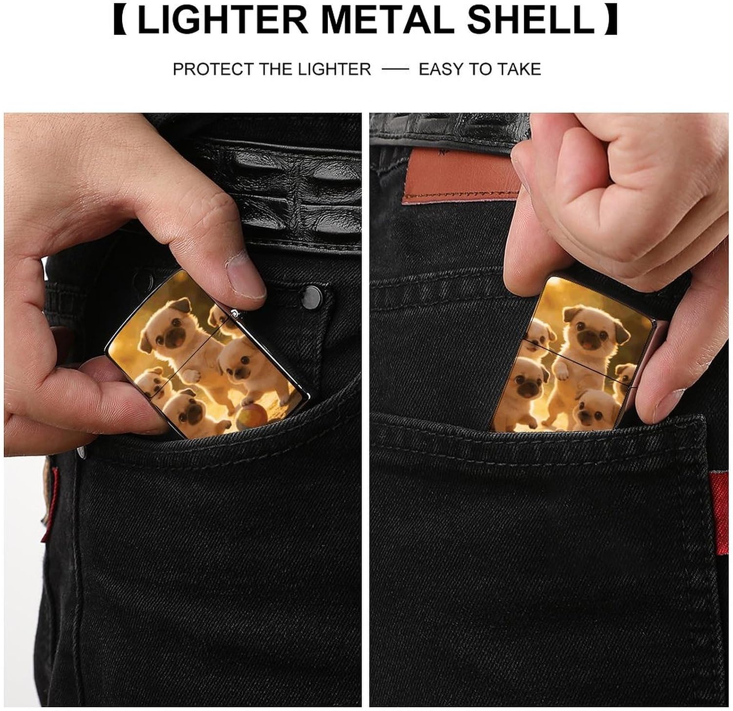 Cute Dogs Metal Lighter Cover Case Pouch Holder image 3