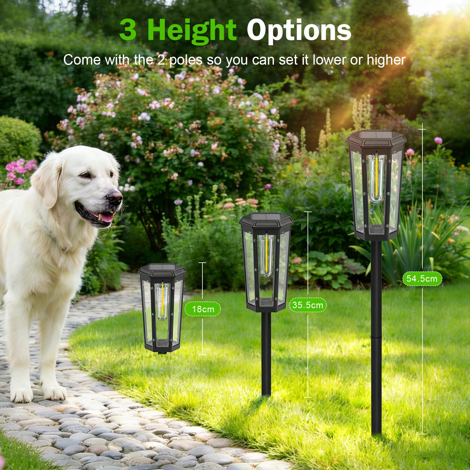 A.bigwhale Lampade Solari per Giardino Esterno, Moderne LED Luce Solare da Giardino, 4 Pezzi Luci Solari Luminose Esterni Impermeabile per Sentieri Cortile Passerella Terrazza Vialetto