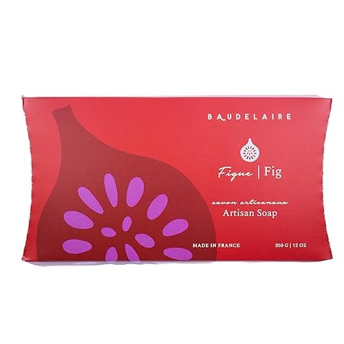 Provence Sante Barra de jabón francesa de lujo, manteca de karité hidratante, fragancia de higo triple molida, caja de regalo de 12 onzas