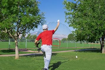 Heater Sports 3-in-1 Hitting Station - Lightweight & Portable Ball Net W/Adjustable Batting Tee Package | 6' x 8' Durable Fiberglass Arch Frame for All Ages, Perfect for Baseball & Softball Practice