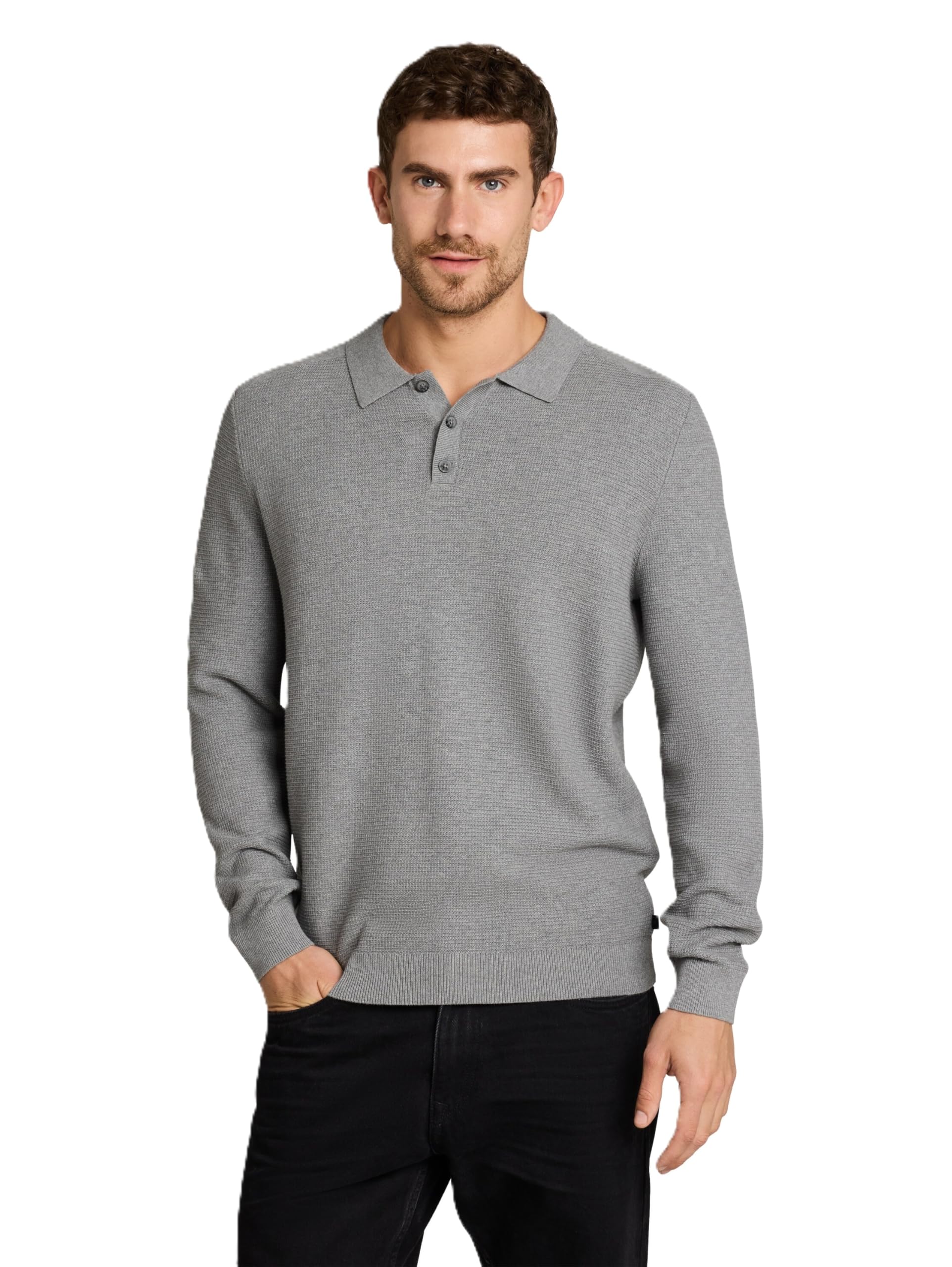 Tom Tailor Herren 1052207 Strickpolo mit Struktur