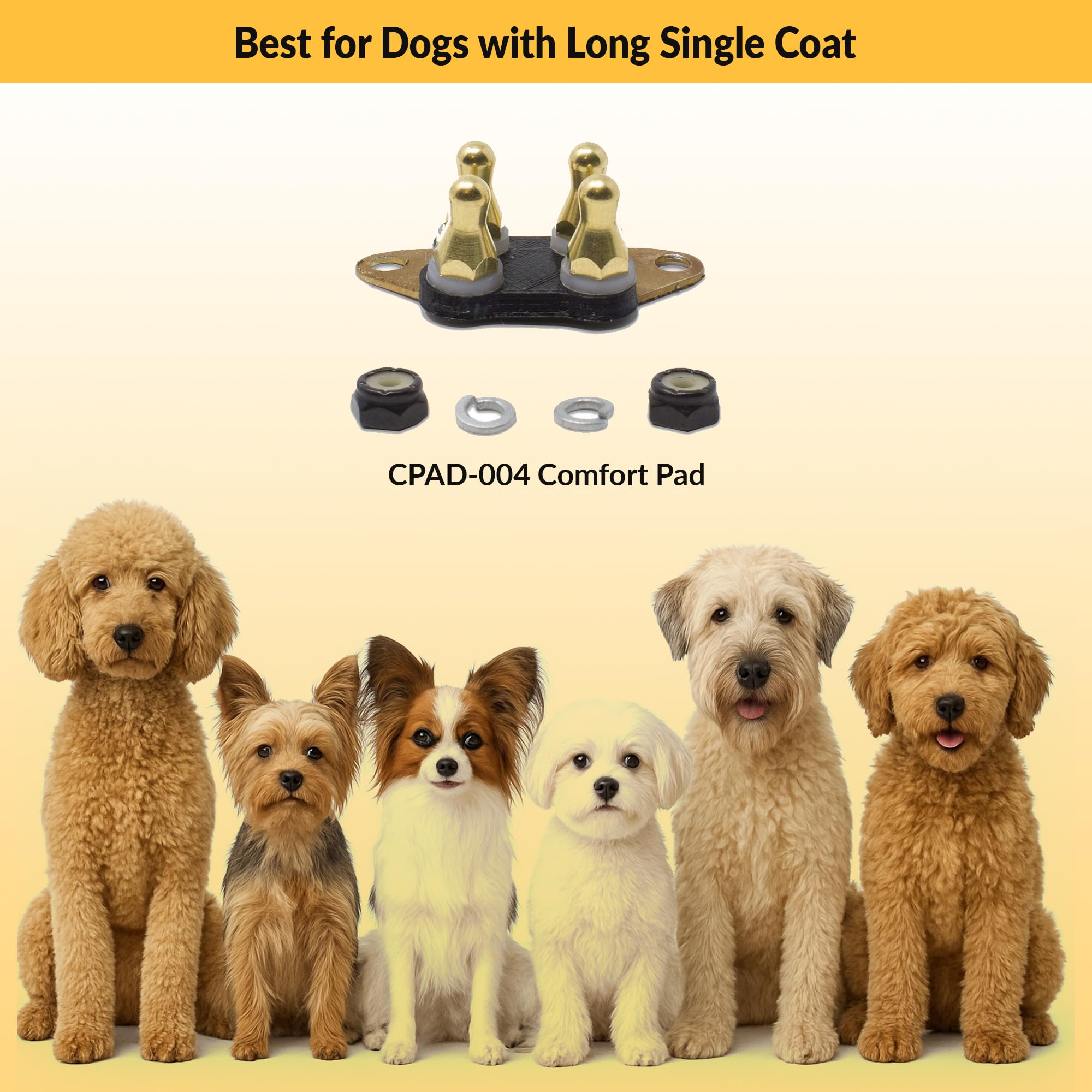 Educator CPAD-004 Almohadilla cómoda para Collar de Entrenamiento para Perros, Mejora el Contacto, Reduce la irritación y la sensibilidad de la Piel, Pelo Largo