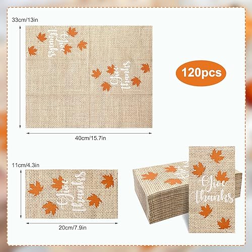 Miniatura 2 de 60 servilletas de baño desechables impresas de arpillera, toallas de invitados, toallas de mano desechables de baño, servilletas de papel para baño,