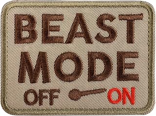 LIVANS Tactical Patch Beast Mode On, Military Emblem Badge Patch Hook & Loop Decorative Decal Emblem Morale Patches for Backpacks Caps Hats Bags Military Uniform