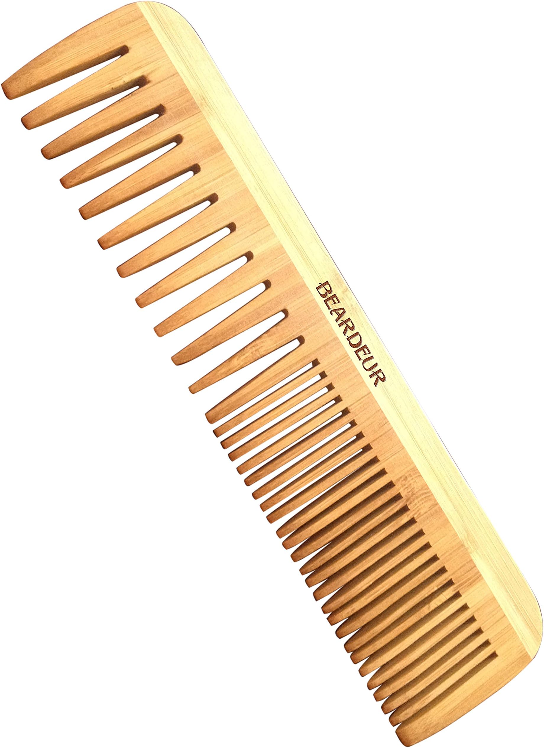 Beard Comb Handcrafted by Beardeur - Wide & Fine Toothed Hair Comb