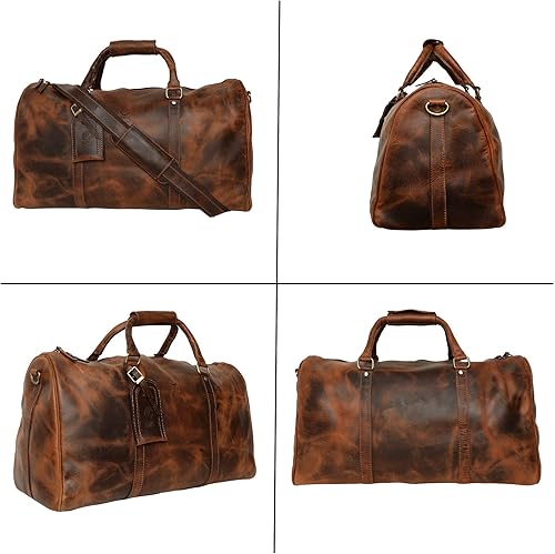 Miniatura 7 de Combo de bolsa de lona y neceser de cuero, el mejor regalo de viaje masculino para hombres