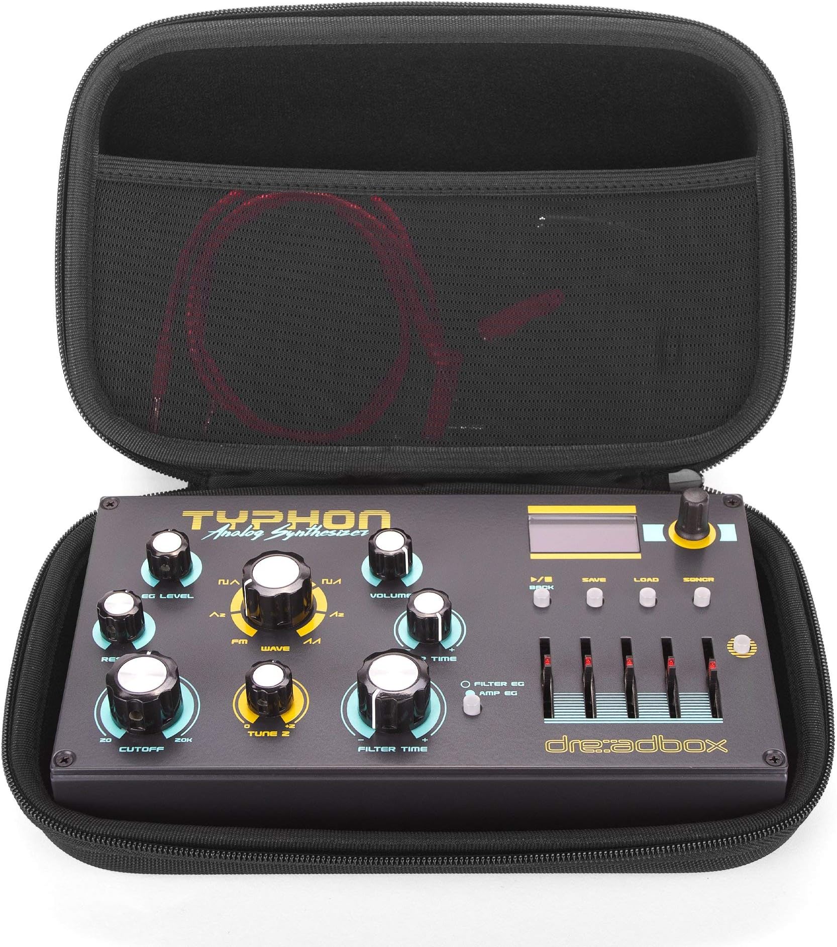 Analog CasesPULSE Case for Dreadbox Typhon and comparable samplers (transport bag made of durable, moulded EVA/Nylon, robust rubber handle), Black