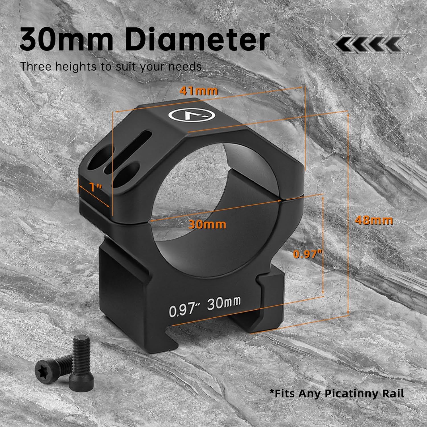 Rifle Scope Rings, Precision CNC Machined from 7075 Aluminum, Compatible with Picatinny Rails, Available in 1 inch/30 mm Diameter