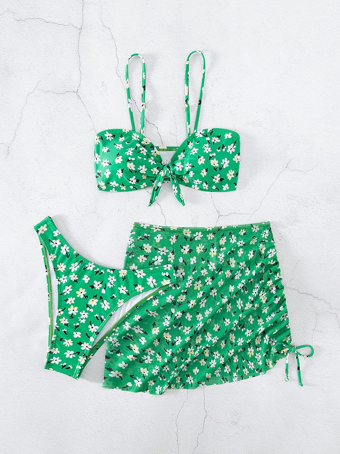 Cozyease Women's 3 Piece Plus Size Halter Swimsuit Allover