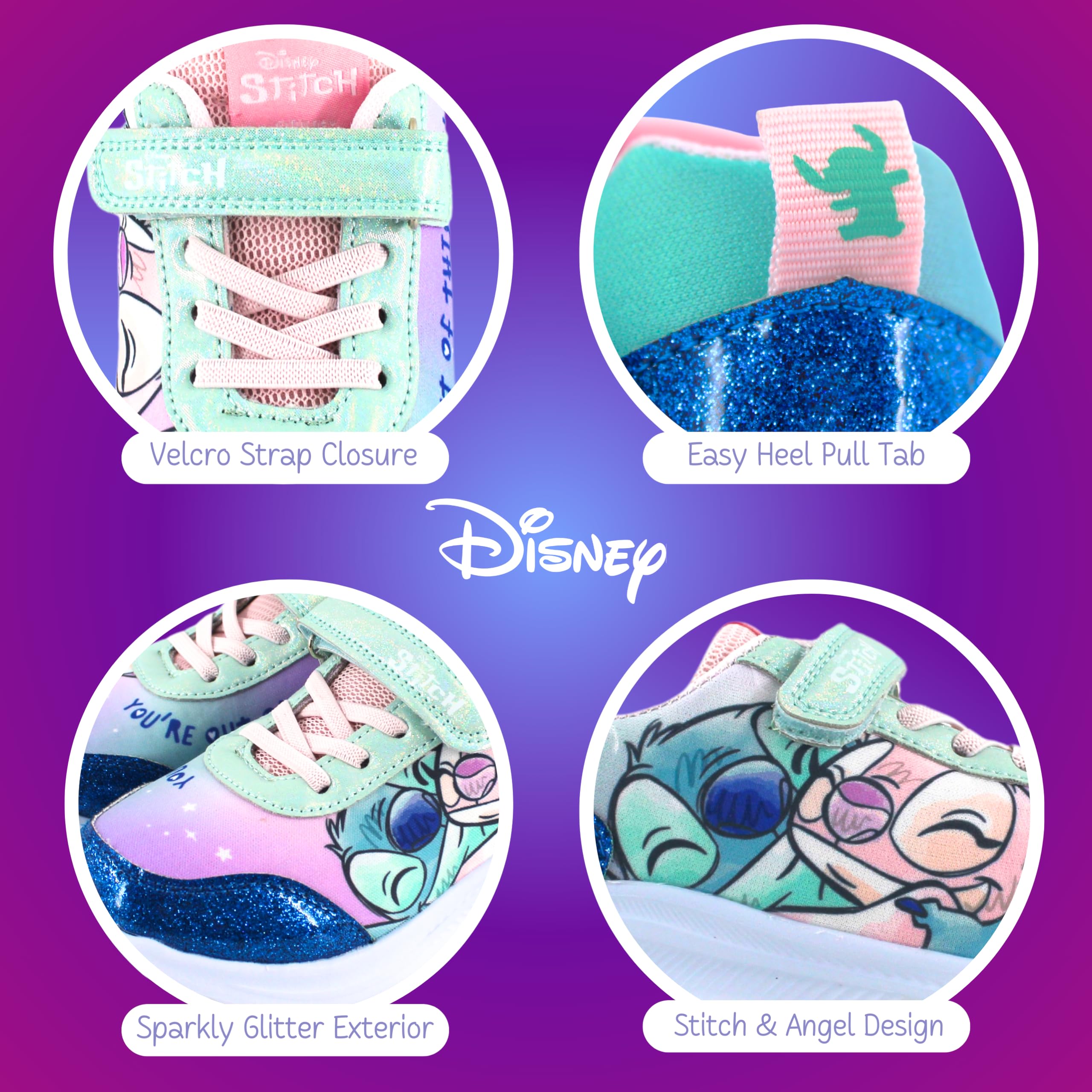 Disney Stitch Scarpe Ragazze, Calzature Stitch e Angel Scarpe, Regalo Bambina, Taglie EU 27 a 33