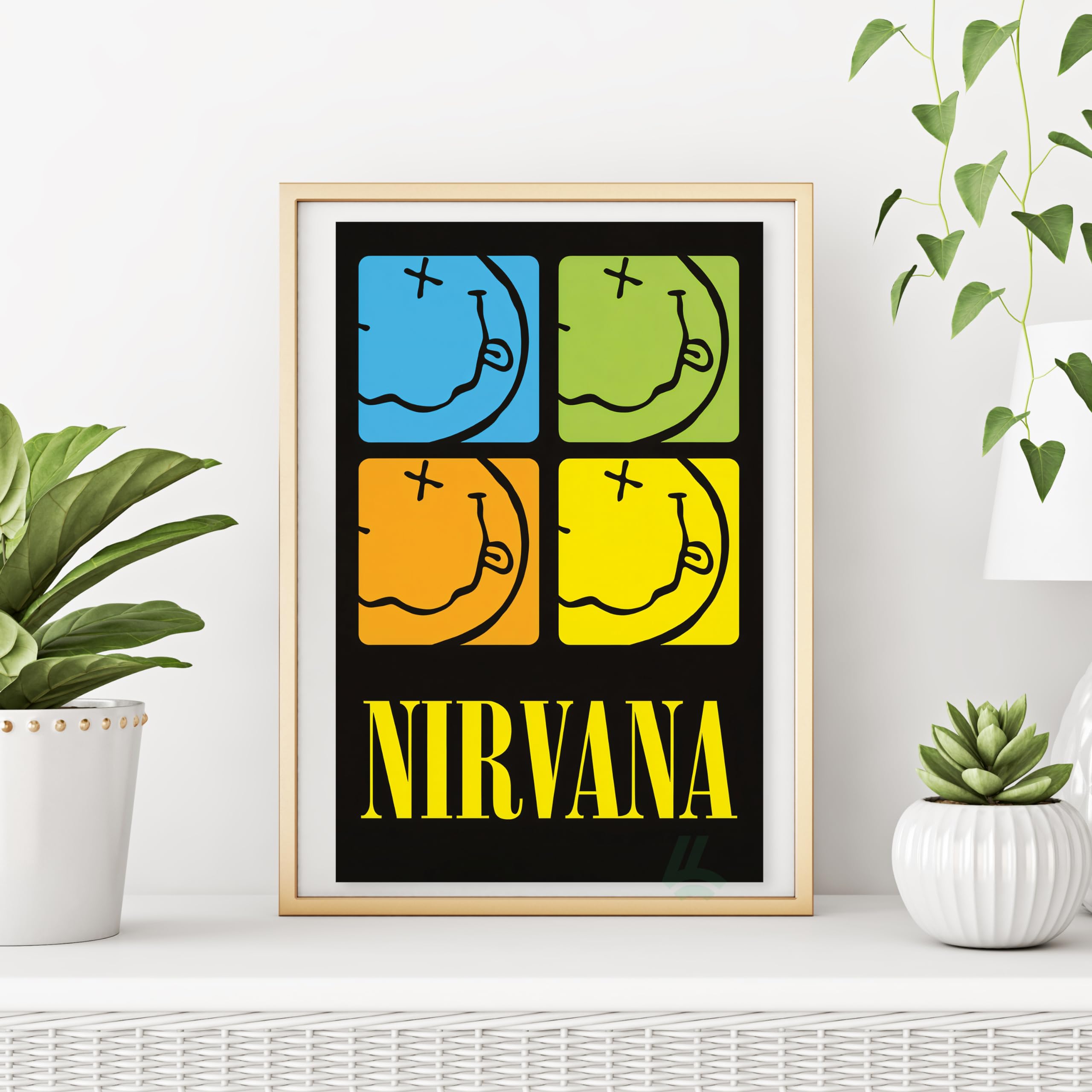 Nirvana Poster, Kurt Cobain Grunge Music Legend, 90s Rock