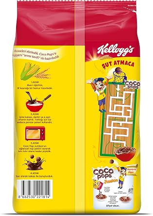 KELLOGG'S Coco Pops Jumbos Kakaolu Mısır Gevreği 700 G, Lif, Demir ve 6 Vitamin Kaynağı,D vitamini, Kalsiyum, Folik Asit ve Demir İçerir, Kahvaltılık Tahıl Gevreği