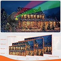 Vista 4 de Luces de Proyector de Navidad al Aire Libre, Proyector de Luz de Navidad con Control Remoto, Espectáculo de Luz de Decoración Festiva en Movimiento
