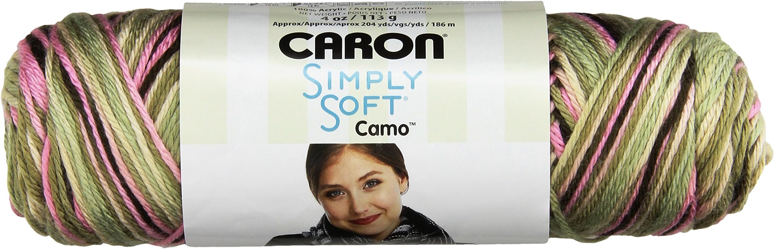Simply Soft Camo Yarn-Pink Camo