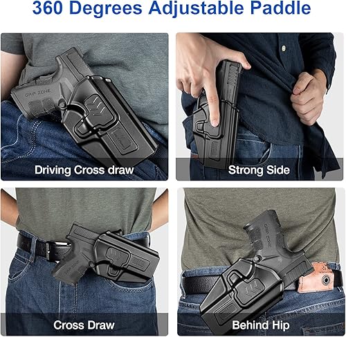 Miniatura 4 de G19 Holster - Compatible with Glock 19  19X Gen 3 4 5 & Glock 2332 Gen 3 4 & Glock 4445 & MOS, Adj.Retention & Cant, 9mm Holster, Available in