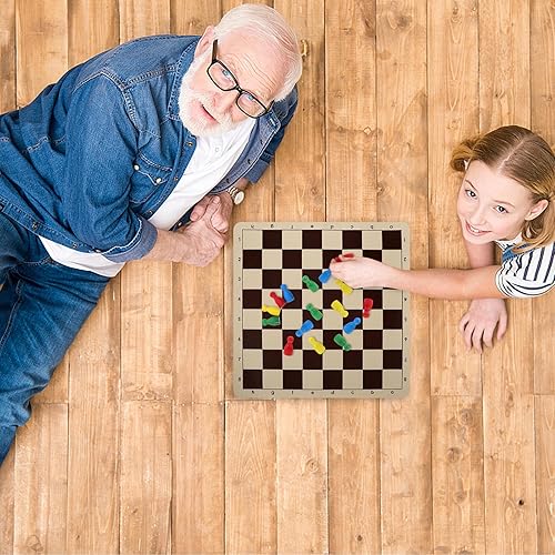 Miniatura 4 de 48 piezas de ajedrez de madera para juegos de mesa, peones multicolor con forma de humano, accesorios de ajedrez volador y damas, 0.98 x 0.39 x 0.39