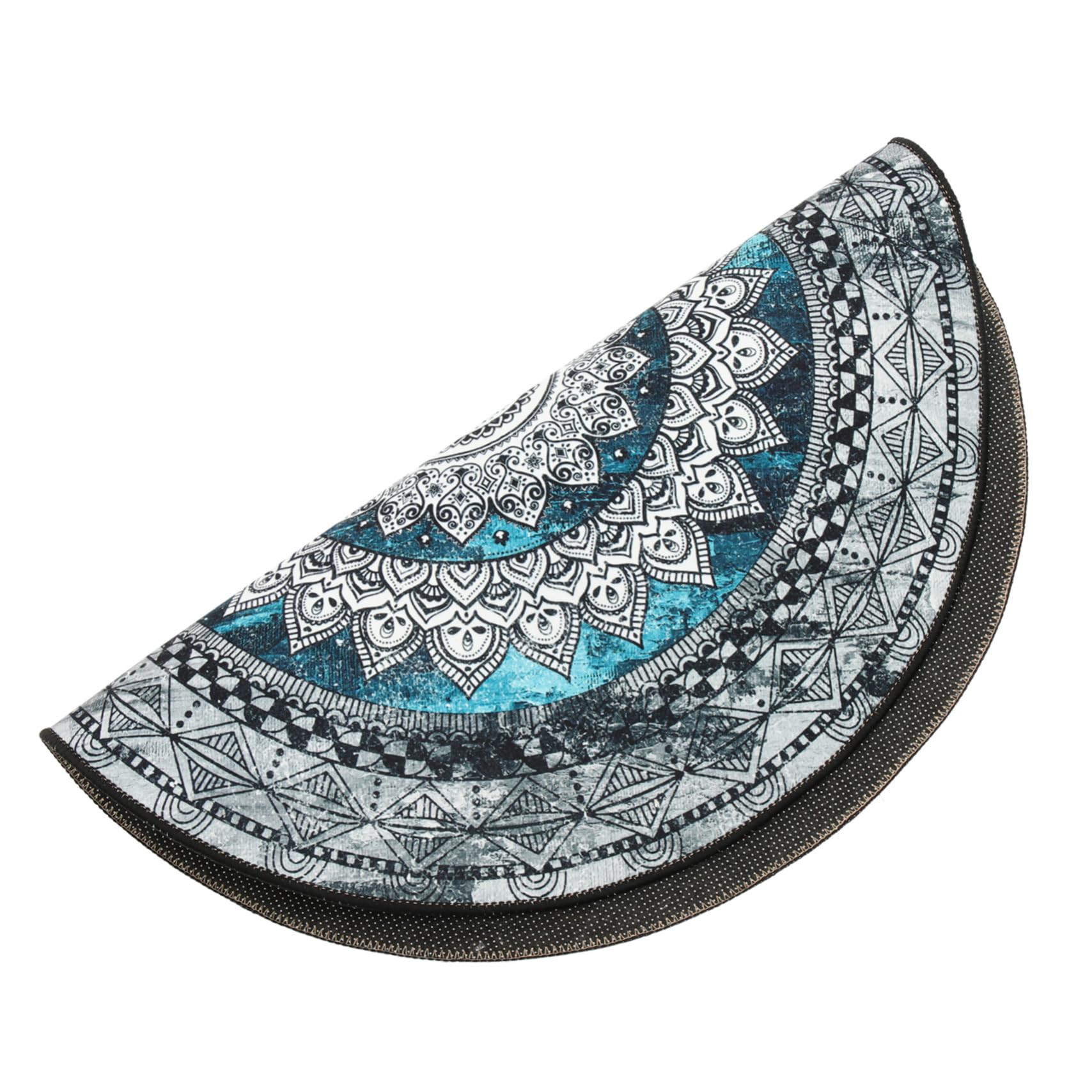 Tapis rond bohème en velours cristal mandala élégant Alipis