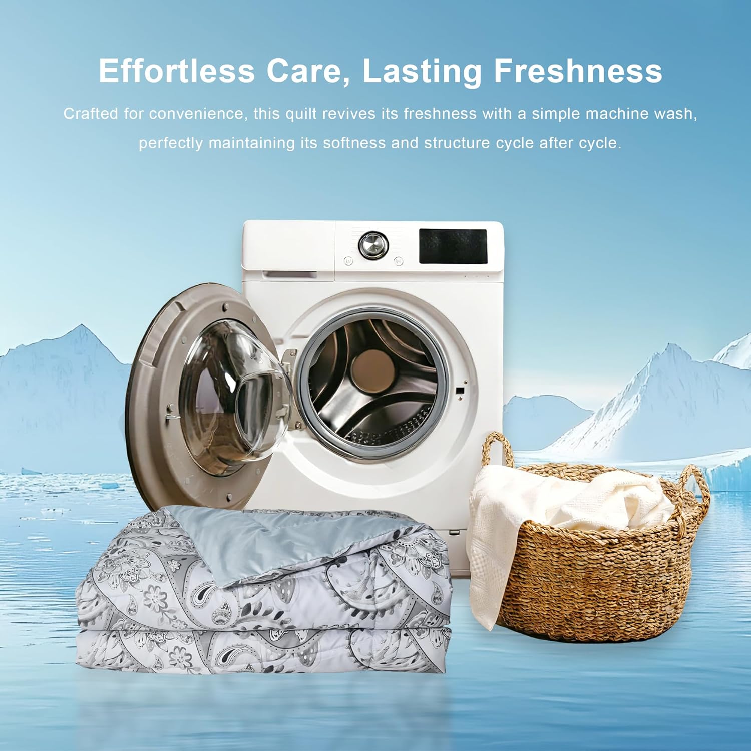 Cooling Comforter Queen Size, Cooling Blankets for Hot Sleepers, Breathable Lightweight Cold Blanket, Ultra Soft Thin Summer Bedding (Gray, Queen) - Image 7