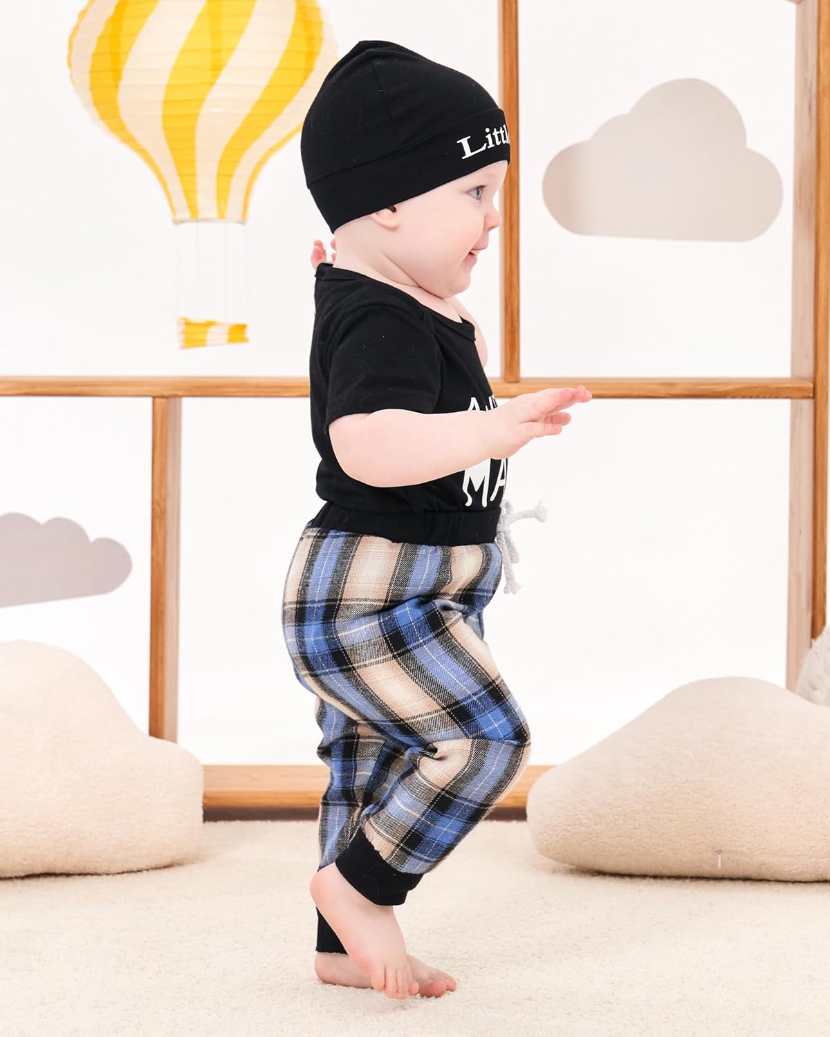 Renotemy Newborn Infant Baby Boy Clothes Outfits New to The Crew Outfits Long Pants Toddler Baby Boy Clothes Set - Image 4
