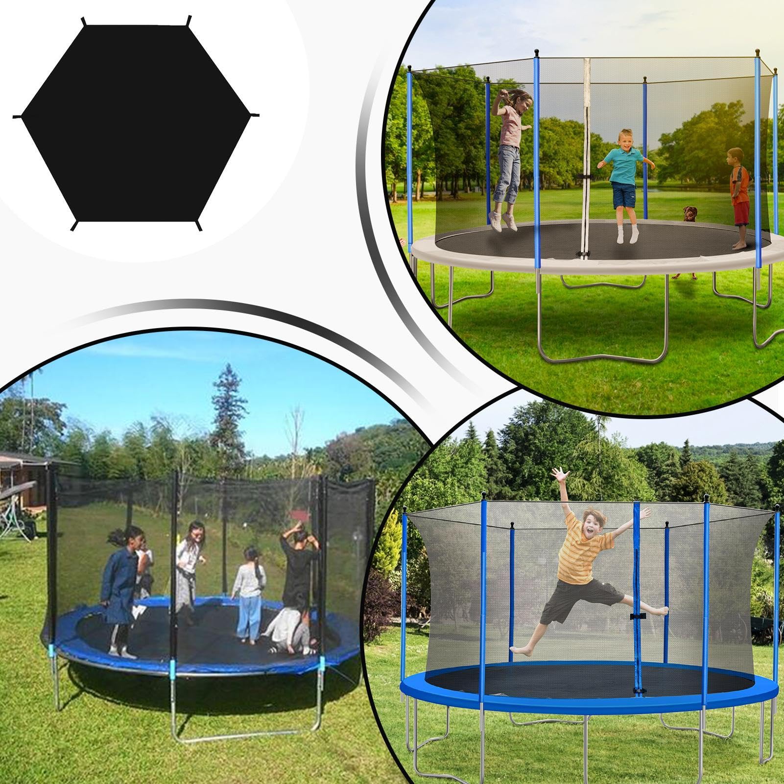 Copertura Impermeabile Per Trampolino - Tessuto Oxford, UV Protection, Per 6-16ft, Esterno - Foto 2