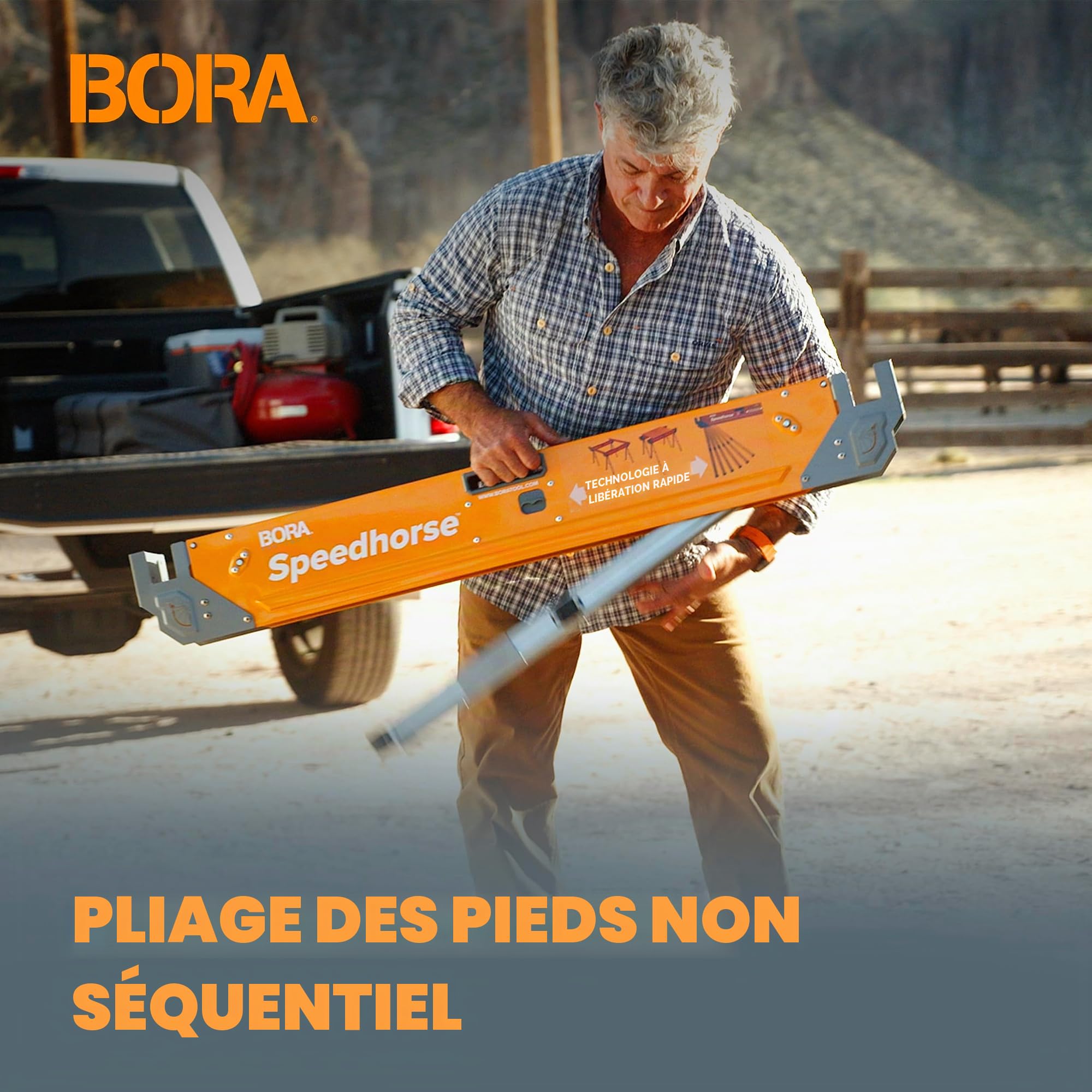 BORA Poramate Speedhorse XT Chevalet de sciage réglable en hauteur 680 kg Capacité 680 kg