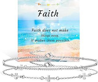 Anklets for Women 18K Gold Silver Plated Ankle Bracelets Waterproof Beaded Chain Dainty Layered Summer Beach Foot Jewelry Adjustable 2Pcs