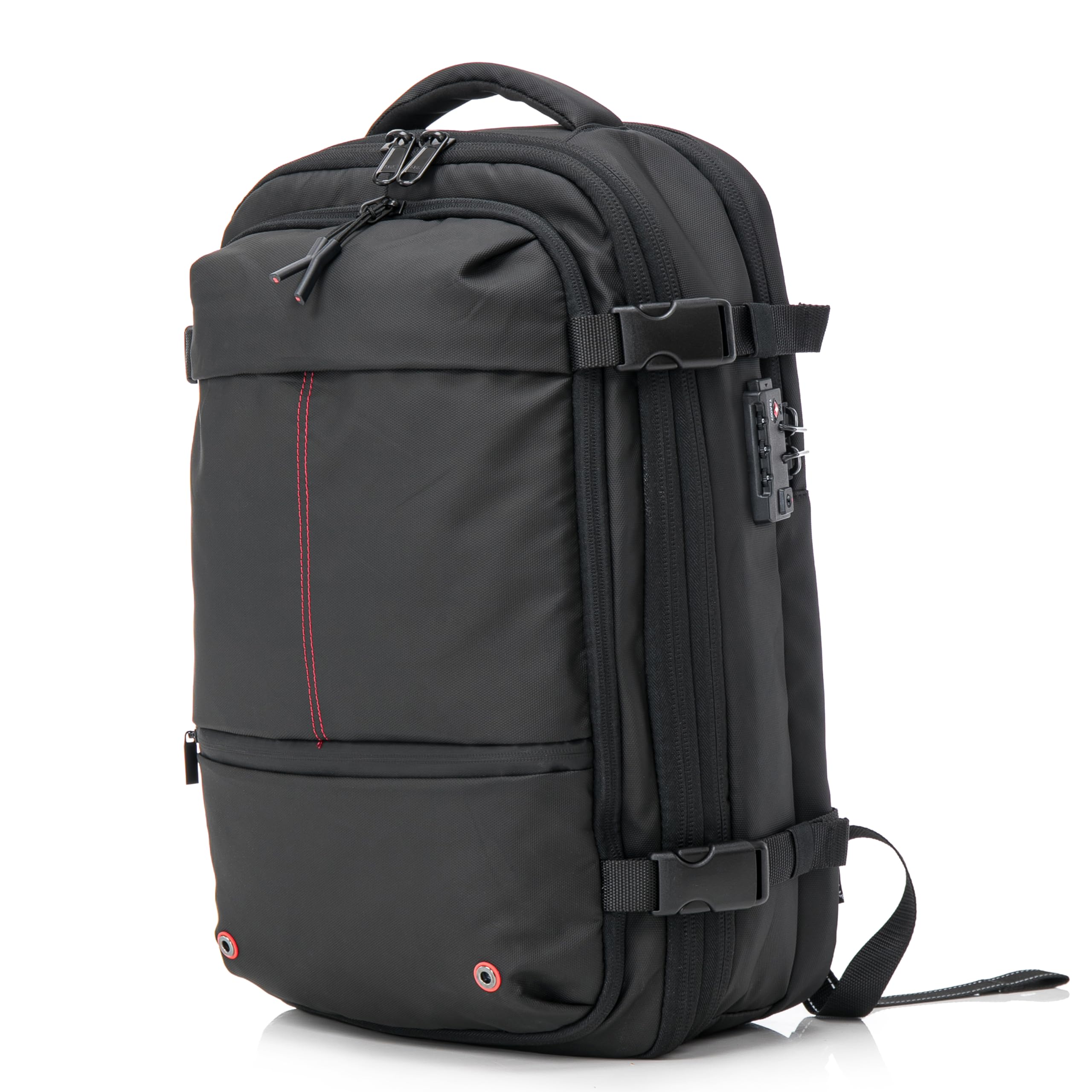CELIMS - Mochila de viaje al vacío con bomba de aire | Mochila de viaje al vacío | Extensible | Compartimento para ordenador portátil | Cierre de candado TSA | Tejido impermeable | Negro