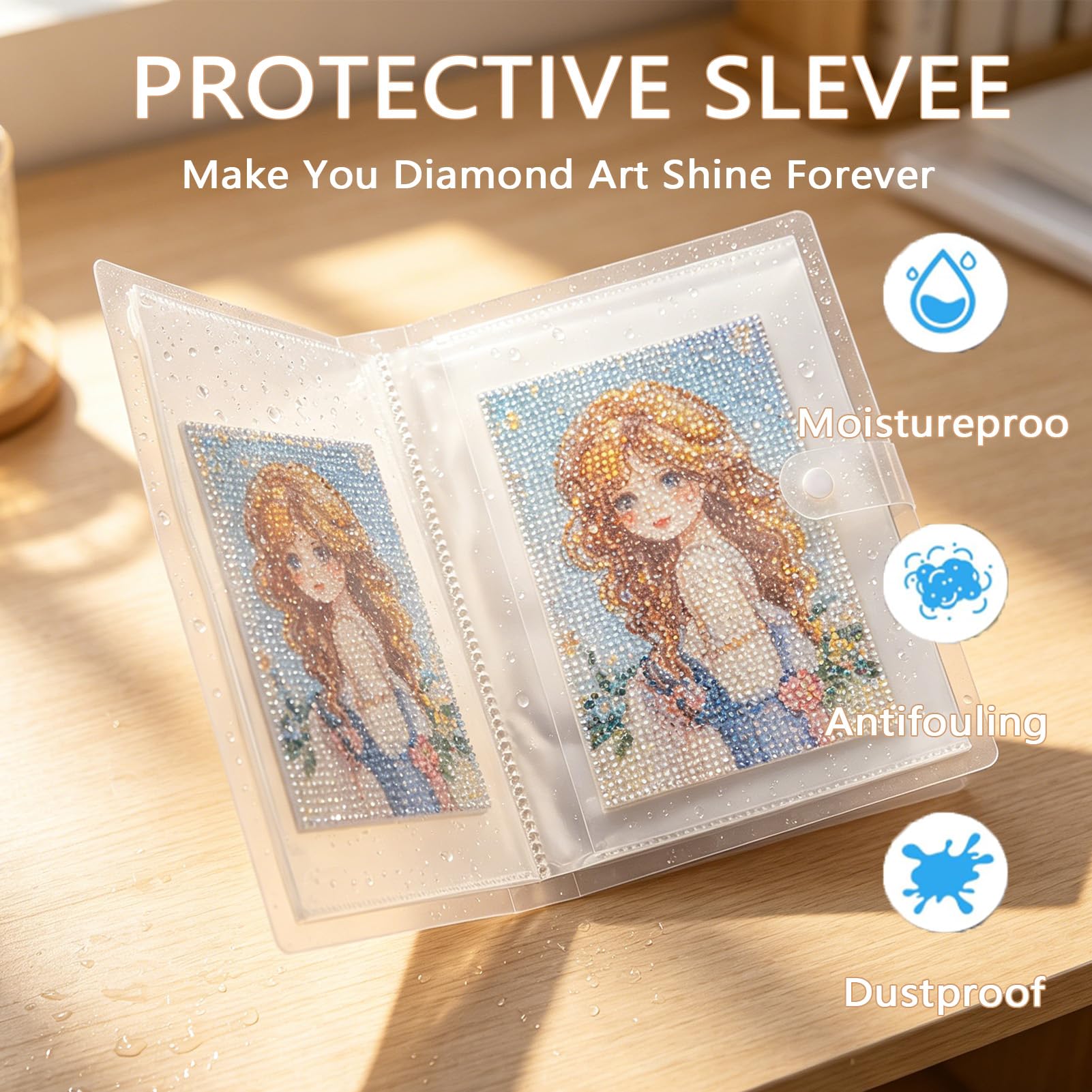 NICENEEDED A5 Mini Diamond Art Aufbewahrungsbuch Mini Portfolio Mappe Für Diamond-Painting Mit 80 Fach Kleiner Organizer Für Diamantmalerei (15 x 21cm)