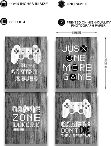 Miniatura 8 de Decoración de sala de juegos para niños, cosas geniales para tu habitación, cueva de hombre, dormitorio, sala de juegos y bar, juego de 4 accesorios