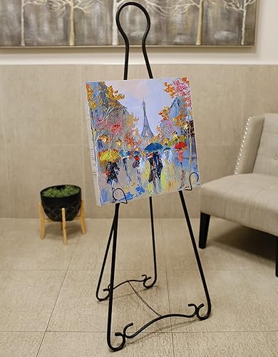 Miniatura 6 de Soporte de exhibición de caballete de metal  Soporte decorativo negro para letrero de boda, pintura, póster, cementerio  Soporte de lona alto y