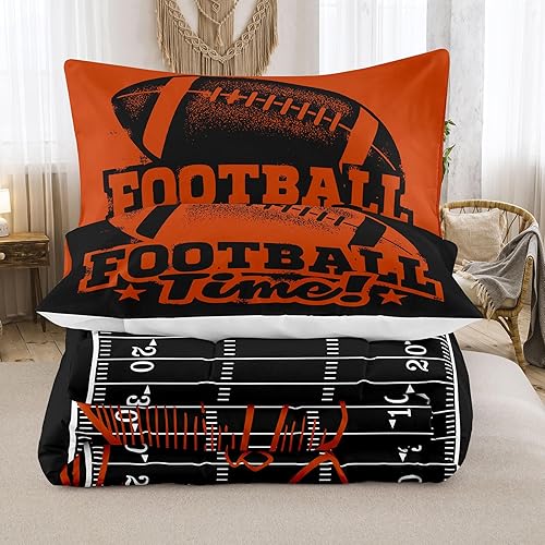 Miniatura 3 de Tailor Shop Juego de ropa de cama de fútbol deportivo para niños y adolescentes, juego de edredón de fútbol de tamaño individual, juego de ropa de