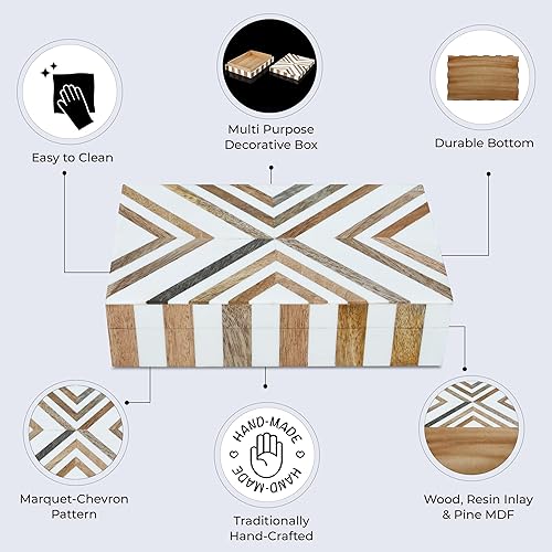 Miniatura 10 de Handicrafts Home Caja decorativa  Caja organizadora de joyas hecha a mano con tapa  Caja de recuerdo para decoración del hogar, joyas, accesorios,