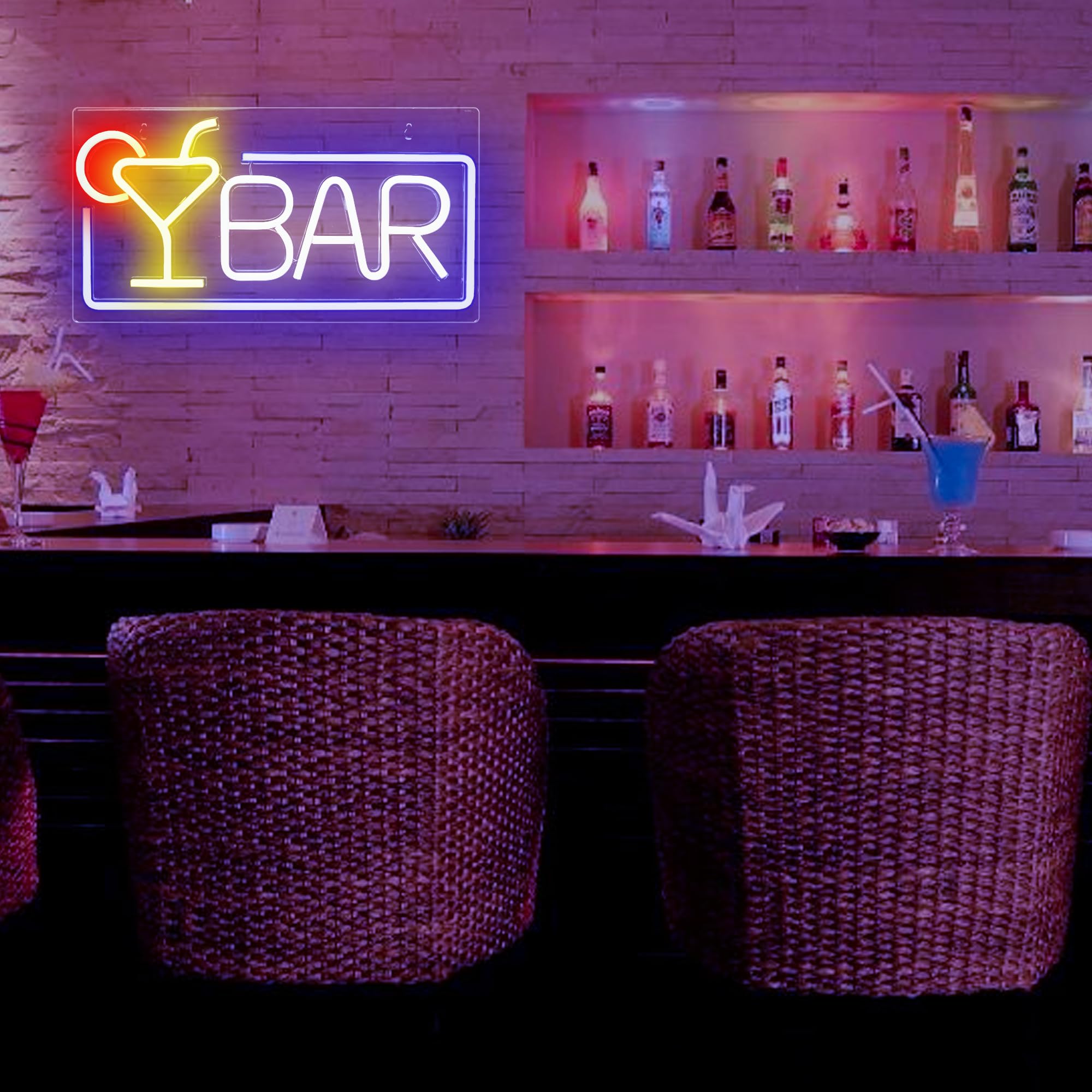 Bar-cocktail luce neon, festa, segnale acrilico illuminato, alimentazione USB, per bar, feste, segnali luminosi, decorazione da parete