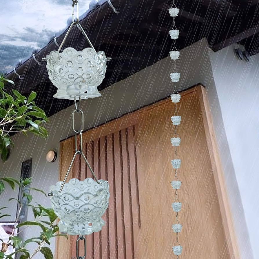 Amazon.co.jp: 鎖樋 側溝のプラスチック雨鎖, ホーム樹脂雨鎖