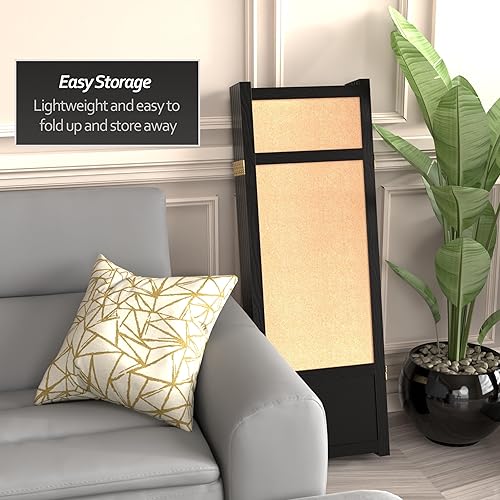 Miniatura 11 de Pantalla Shoji corta de yute baja de 4 pies - 4 paneles - palisandro Rosewood,Negro -,Miel,Natural,https://www.amazon.com/dp/undefined