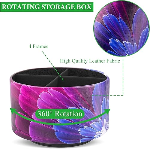 Miniatura 3 de LIZIMANDU Organizador redondo de cuero para suministros de arte soporte de control remoto giro de 360 grados soporte multifuncional para lápices