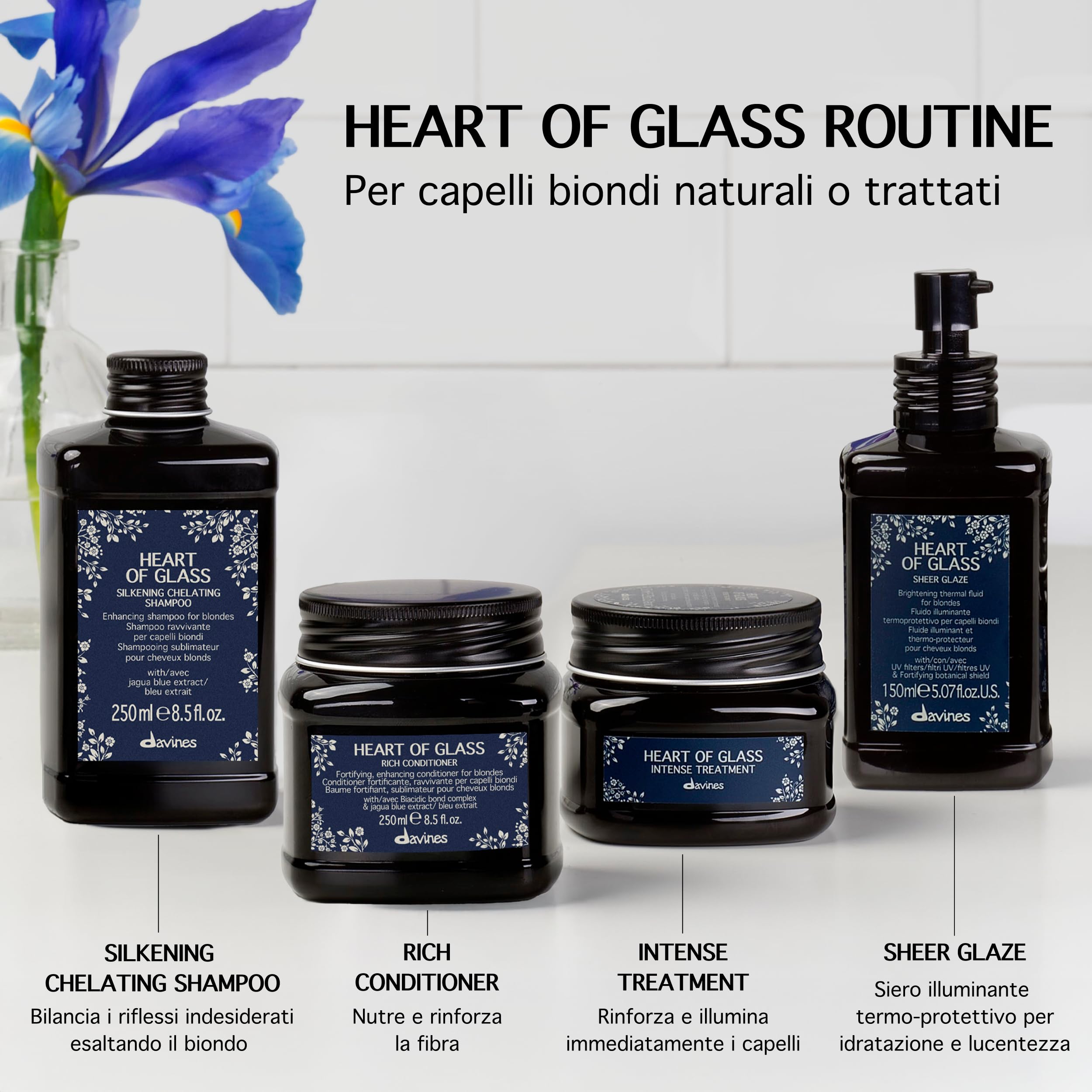Davines Heart of Glass Duo, Shampoo + Conditioner, 250 ml each