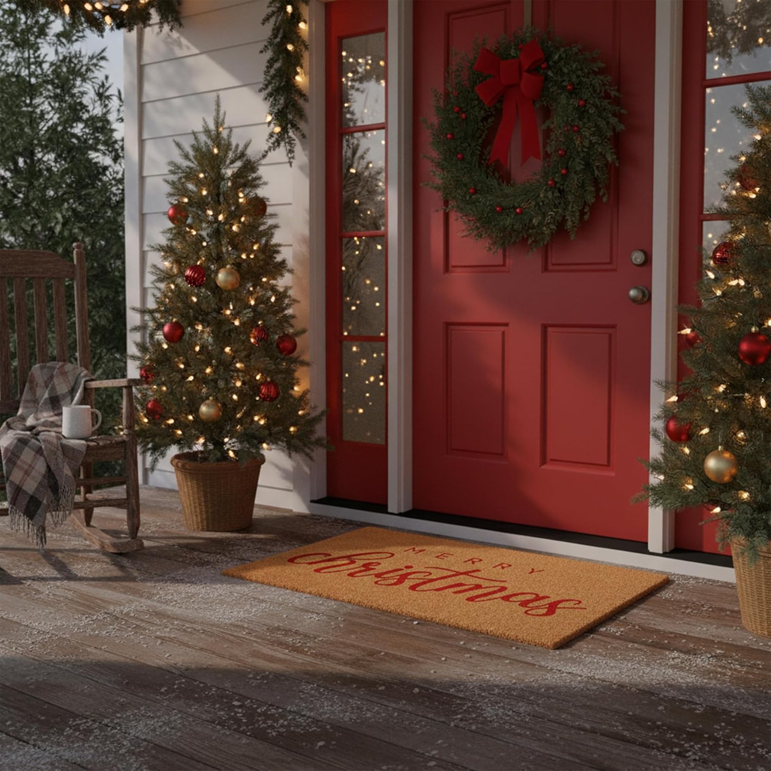 Calloway Mills 117401729 Red Classic Christmas Doormat 17 x 29