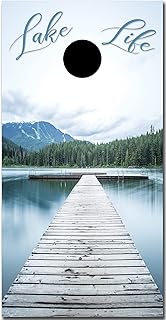 Tower Decals Laminated Lake Life Cornhole Board Vinyl Wrap