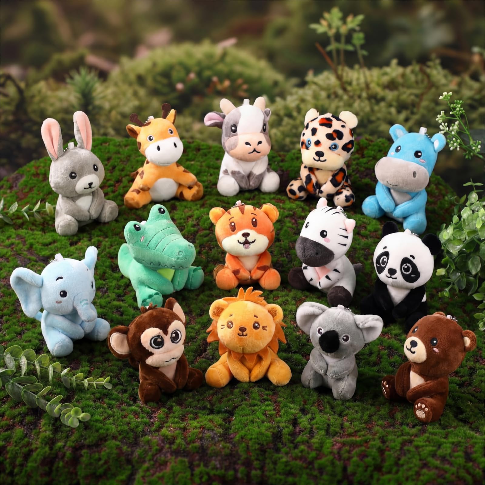 Set De 8 Mini Peluches De Animales Del Bosque De 8 Cm – Llaveros De Felpa Con Cadena Desmontable, Ideales Para Decorar Mochilas Y Regalar