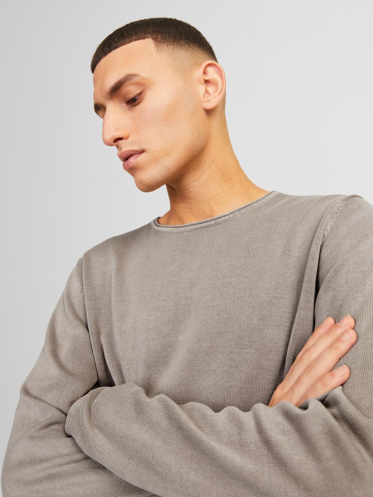 JACK & JONES Male Strickpullover Einfarbig Strickpullover