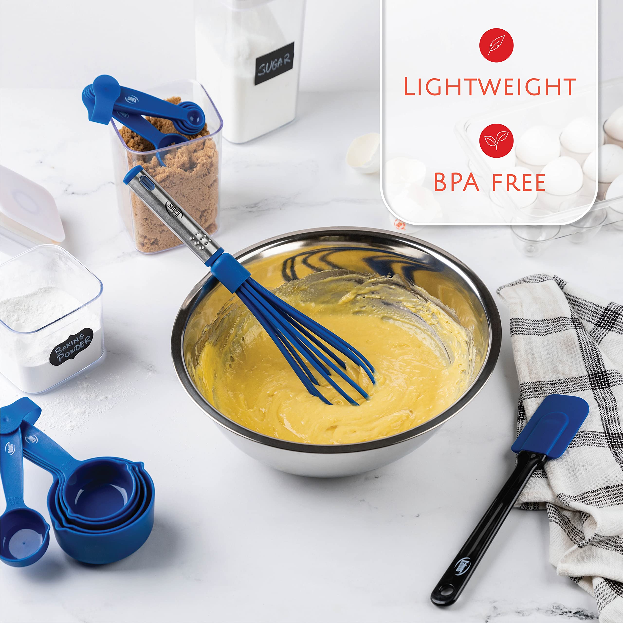 Küchenutensilien-Set, Kochutensilien-Set, Küchenhelfer, Töpfe und Pfannen, antihaftbeschichtet und hitzebeständig, 24-teilig, Nylon und Edelstahl, Spatel-Set, Apartment Essentials