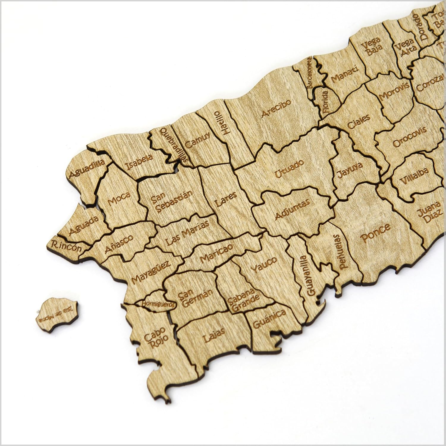 Puerto Rico Wooden Map Magnetic puzzle of the USA, wooden map Puerto Rico country 51 USA state 79 pcs