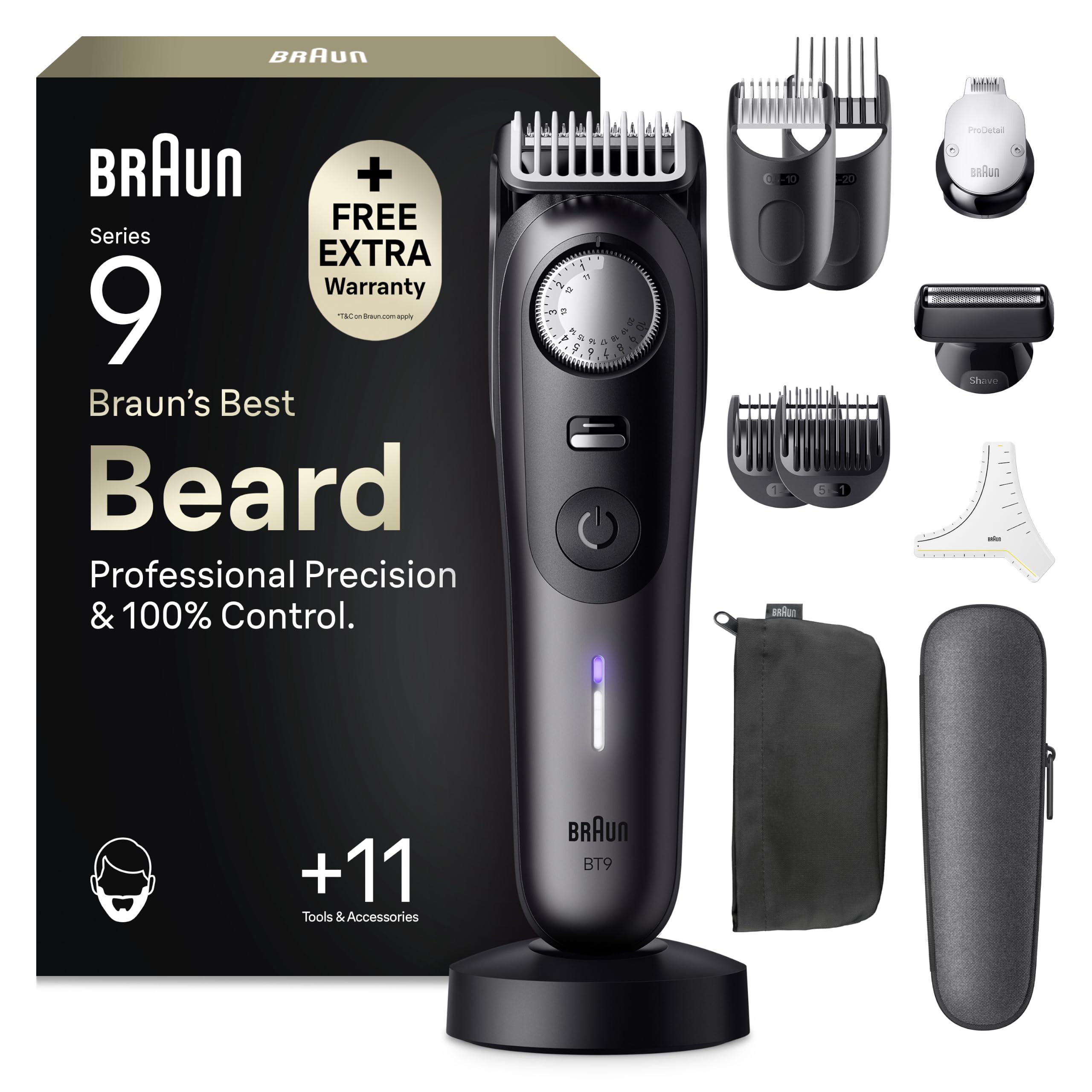 Braun Recortadora de Barba Hombre Series 9, BT9545n, Titanio en oferta en Amazon