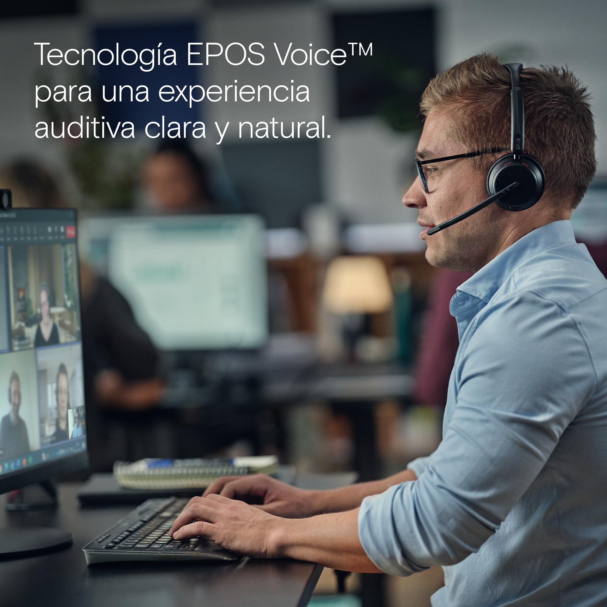EPOS Impact 1061T ANC Stereo Bluetooth Headset Teams Zertifiziert mit Active Noice Cancelling (ANC) INKL. kontaktlose Ladestation