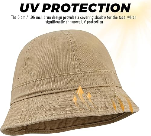 Miniatura 5 de Sombreros de pescador para mujeres y hombres, sombrero de sol de algodón lavado, gorra de pesca, senderismo, plegable, para verano, al aire libre,