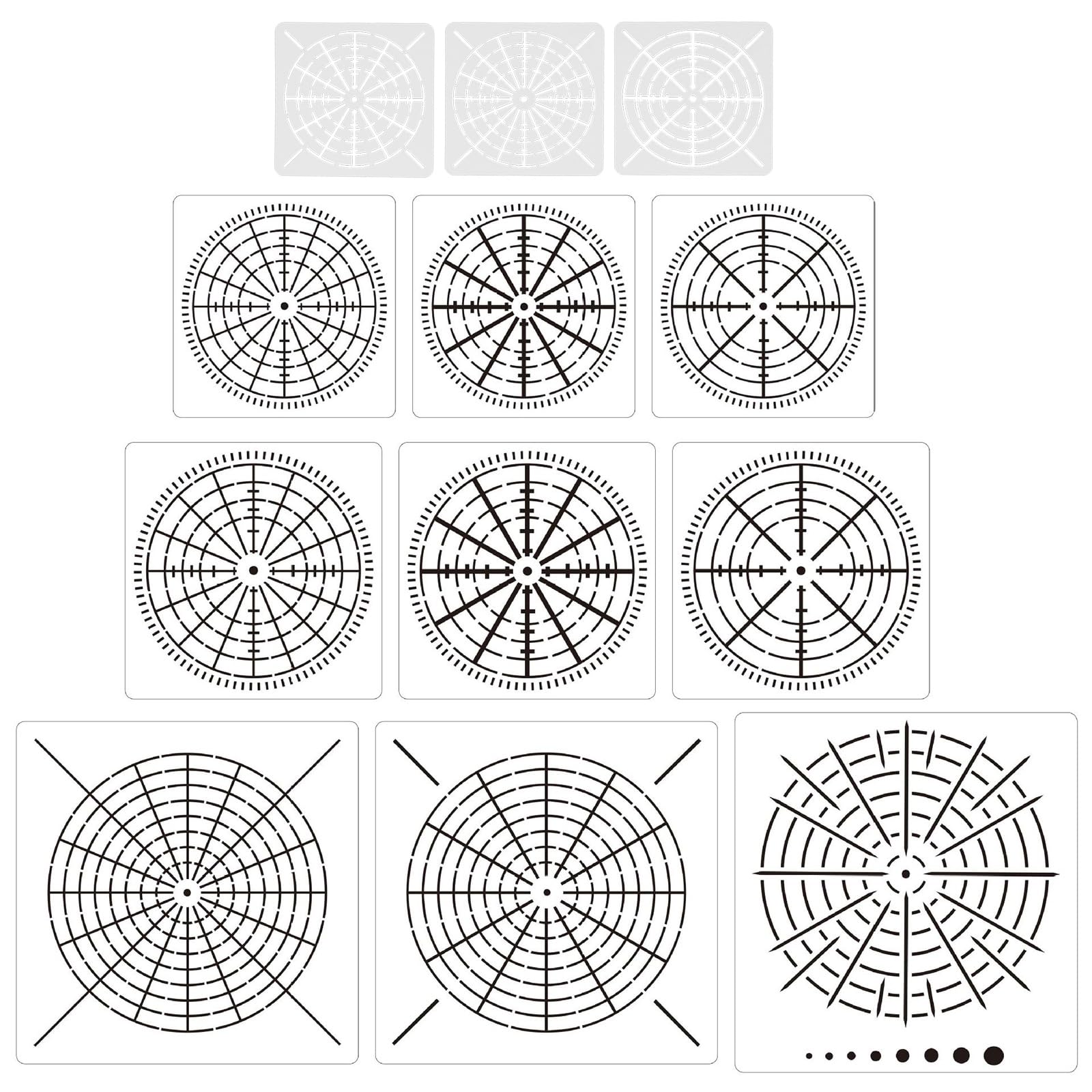 12Pcs Geometric Stencils Geometric Dot Painting Tool Geometric Painting Templates For Painting Art Craft Project
